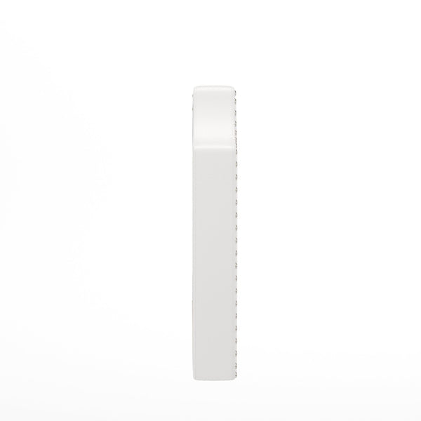 English Elm Adeline Contoured Headboard with Integrated Charging Station, Stylish Upholstery & Easy Installation White LeatherSoft Twin XH-8420P-T-WHTPU-GG