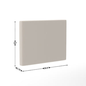 English Elm Hugo Upholstered Headboard with Integrated Charging Hub – Modern Faux Linen Design for Bedrooms Beige Twin XH-8461-T-BGE-GG