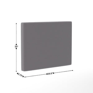 English Elm Hugo Upholstered Headboard with Integrated Charging Hub – Modern Faux Linen Design for Bedrooms Gray Twin XH-8461-T-GRY-GG