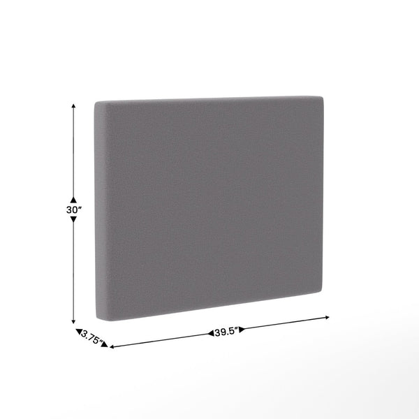 English Elm Hugo Upholstered Headboard with Integrated Charging Hub – Modern Faux Linen Design for Bedrooms Gray Twin XH-8461-T-GRY-GG