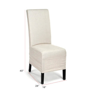 Zentique Evan Recycled Birch Dining Chair with Linen Upholstery, Ergonomic Padded Seat, Modern Minimalist Appeal XL070 A003