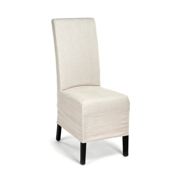 Zentique Evan Recycled Birch Dining Chair with Linen Upholstery, Ergonomic Padded Seat, Modern Minimalist Appeal XL070 A003