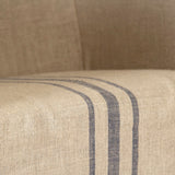 Avignon Slipcover Bar Stool Limed Grey Oak, Blue Striped Khaki Linen XL2001 Bar Stool E272 A033 Zentique