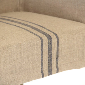 Avignon Slipcover Arm Chair Limed Grey Oak, Blue Striped Khaki Linen XL2001 E272 A033 Zentique