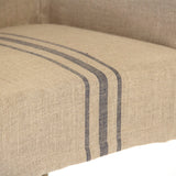 Avignon Slipcover Arm Chair Limed Grey Oak, Blue Striped Khaki Linen XL2001 E272 A033 Zentique