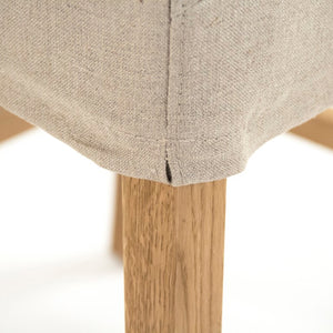Zentique Avignon Counter Stool with Removable Linen Slipcover, Solid Oak Frame, Ergonomic Low Back Comfort Natural Oak, Natural Linen XL2001 Counter Stool E255 A003