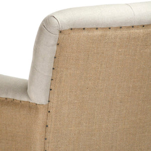 Zentique Barrois Oak Bar Stool with Linen Seat — Scandinavian Minimalist Design, Durable Hardwood, Comfortably Supportive XL890 Bar E272 A003 Jute