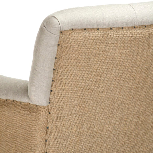 Zentique Barrois Oak Bar Stool with Linen Seat — Scandinavian Minimalist Design, Durable Hardwood, Comfortably Supportive XL890 Bar E272 A003 Jute