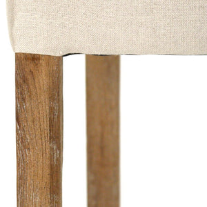Zentique Barrois Oak Bar Stool with Linen Seat — Scandinavian Minimalist Design, Durable Hardwood, Comfortably Supportive XL890 Bar E272 A003 Jute