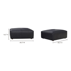 Moe's Home Form Modular Sectional In Vantage Black - Stylish, Versatile Design With Luxurious Top-grain Leather Black Upholstery, Full Top,Grain Leather,Solid Wood And  Plywood Frame Xq-1003-02