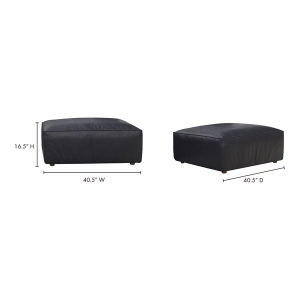 Moe's Home Form Modular Sectional In Vantage Black - Stylish, Versatile Design With Luxurious Top-grain Leather Black Upholstery, Full Top,Grain Leather,Solid Wood And  Plywood Frame Xq-1003-02