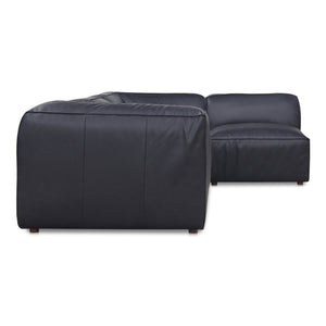 Moe's Home Form Modular Sectional In Vantage Black - Stylish, Versatile Design With Luxurious Top-grain Leather Black Upholstery, Full Top,Grain Leather Xq-1004-02