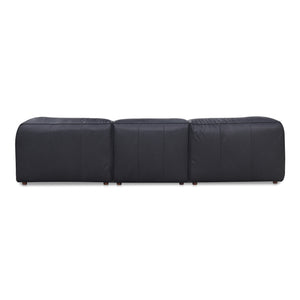 Moe's Home Form Modular Sectional In Vantage Black - Stylish, Versatile Design With Luxurious Top-grain Leather Black Upholstery, Full Top,Grain Leather Xq-1004-02