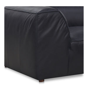 Moe's Home Form Modular Sectional In Vantage Black - Stylish, Versatile Design With Luxurious Top-grain Leather Black Upholstery, Full Top,Grain Leather Xq-1004-02