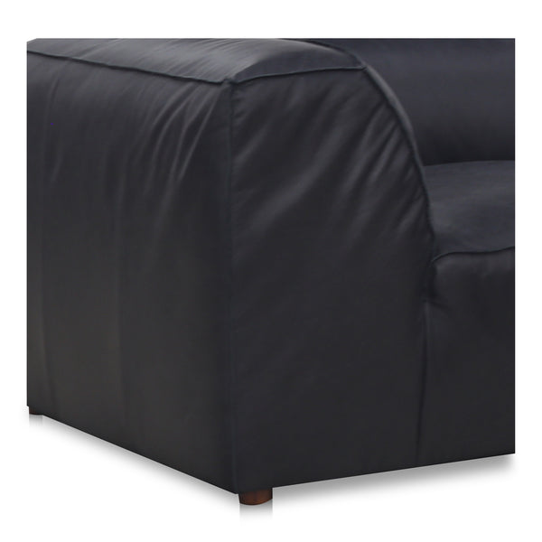 Moe's Home Form Modular Sectional In Vantage Black - Stylish, Versatile Design With Luxurious Top-grain Leather Black Upholstery, Full Top,Grain Leather Xq-1004-02