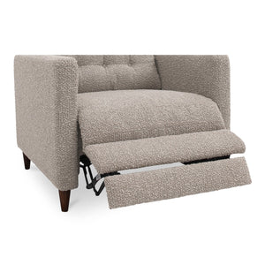 Moe's Home Bridgers Power Recliner Chair - Luxurious Bouclé Fabric, Okin Motion Lift & Mid-century Design Comfort Grey Upholstery, 85% Polyester,15% Acrylic,High Density Foam,Fiber And Feather Fill Xq-1010-29