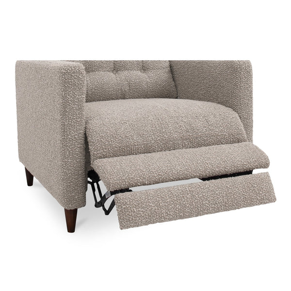Moe's Home Bridgers Power Recliner Chair - Luxurious Bouclé Fabric, Okin Motion Lift & Mid-century Design Comfort Grey Upholstery, 85% Polyester,15% Acrylic,High Density Foam,Fiber And Feather Fill Xq-1010-29