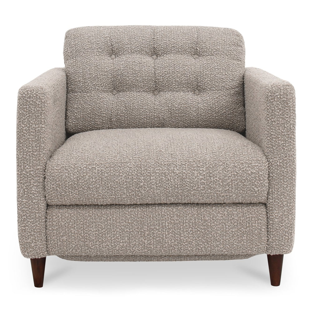 Moe's Home Bridgers Power Recliner Chair - Luxurious Bouclé Fabric, Okin Motion Lift & Mid-century Design Comfort Grey Upholstery, 85% Polyester,15% Acrylic,High Density Foam,Fiber And Feather Fill Xq-1010-29