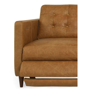 Moe's Home Bridgers Power Recliner Chair - Luxurious Bouclé Fabric, Okin Motion Lift & Mid-century Design Comfort Brown Upholstery, 100% Top Grain Leather,High Density Foam,Fiber And Feather Fill Xq-1010-40