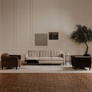 Moe's Home Bridgers Power Recliner Sofa - Luxurious Bouclé Fabric With Dual Controls For Ultimate Comfort Grey Upholstery, 85% Polyester,15% Acrylic,High Density Foam,Fiber And Feather Fill Xq-1011-29