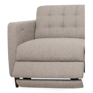 Moe's Home Bridgers Power Recliner Sofa - Luxurious Bouclé Fabric With Dual Controls For Ultimate Comfort Grey Upholstery, 85% Polyester,15% Acrylic,High Density Foam,Fiber And Feather Fill Xq-1011-29