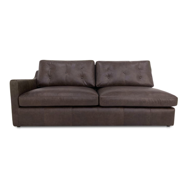 Moe's Home Thurlow Modular Sectional Sofa In Espresso Brown Leather – Timeless Comfort With Modern Elegance Brown Upholstery, 100% Top Grain Leather,High Density Foam,Fiber And Feather Fill Xq-1016-20