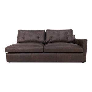 Moe's Home Thurlow Modular Sectional Sofa In Espresso Brown Leather – Timeless Comfort With Modern Elegance Brown Upholstery, 100% Top Grain Leather,High Density Foam,Fiber And Feather Fill Xq-1017-20
