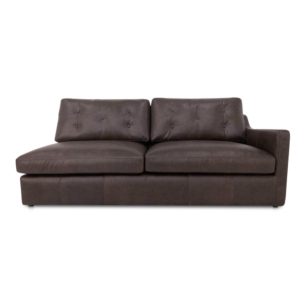 Moe's Home Thurlow Modular Sectional Sofa In Espresso Brown Leather – Timeless Comfort With Modern Elegance Brown Upholstery, 100% Top Grain Leather,High Density Foam,Fiber And Feather Fill Xq-1017-20