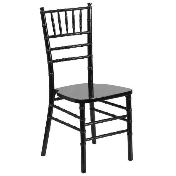 English Elm HERCULES Series Elegant Chiavari Chair for Weddings and Events - Durable, Stackable, Ready to Use Black XS-BLACK-GG