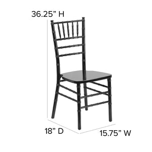 English Elm HERCULES Series Elegant Chiavari Chair for Weddings and Events - Durable, Stackable, Ready to Use Black XS-BLACK-GG