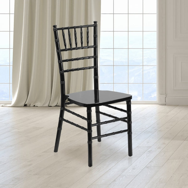 English Elm HERCULES Series Elegant Chiavari Chair for Weddings and Events - Durable, Stackable, Ready to Use Black XS-BLACK-GG