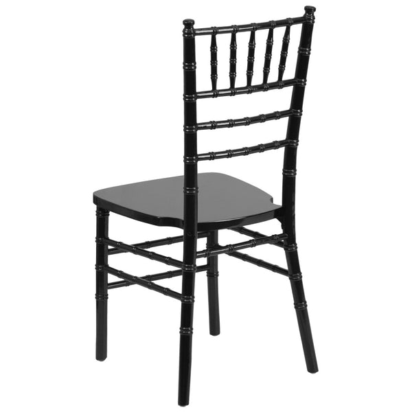 English Elm HERCULES Series Elegant Chiavari Chair for Weddings and Events - Durable, Stackable, Ready to Use Black XS-BLACK-GG