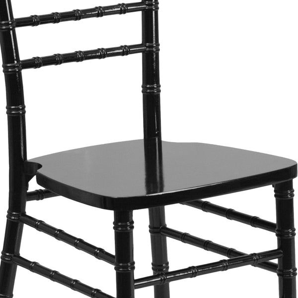 English Elm HERCULES Series Elegant Chiavari Chair for Weddings and Events - Durable, Stackable, Ready to Use Black XS-BLACK-GG
