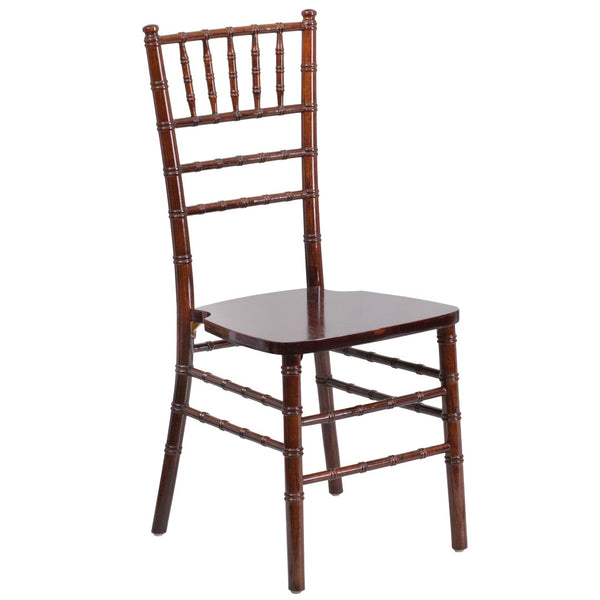 English Elm HERCULES Series Elegant Chiavari Chair for Weddings and Events - Durable, Stackable, Ready to Use Fruitwood XS-FRUIT-GG
