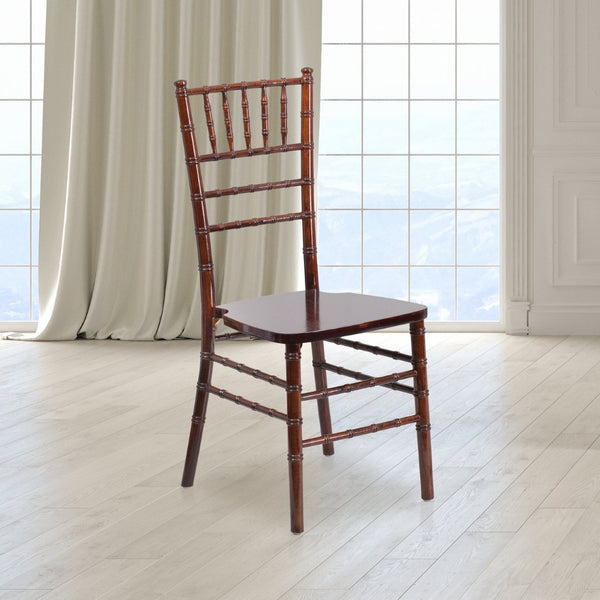English Elm HERCULES Series Elegant Chiavari Chair for Weddings and Events - Durable, Stackable, Ready to Use Fruitwood XS-FRUIT-GG