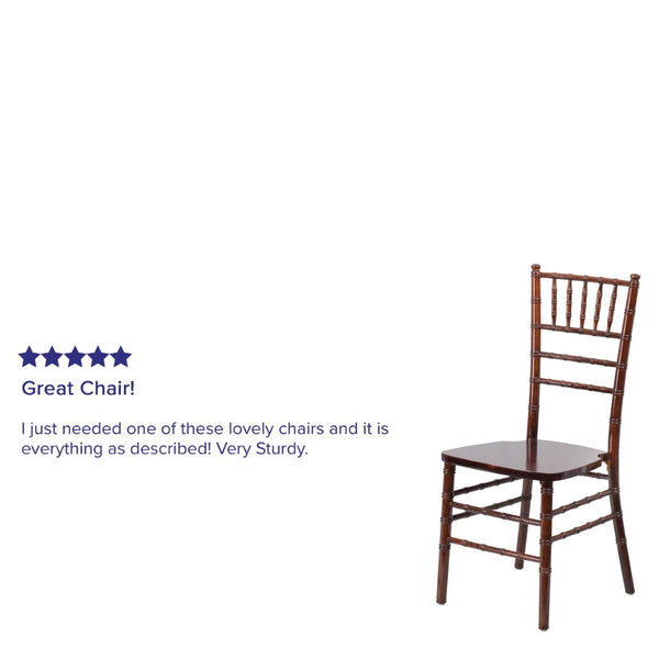 English Elm HERCULES Series Elegant Chiavari Chair for Weddings and Events - Durable, Stackable, Ready to Use Fruitwood XS-FRUIT-GG