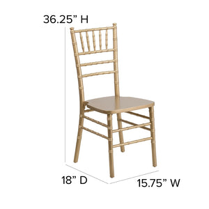 English Elm HERCULES Series Elegant Chiavari Chair for Weddings and Events - Durable, Stackable, Ready to Use Gold XS-GOLD-GG