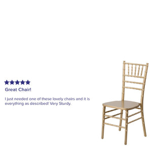 English Elm HERCULES Series Elegant Chiavari Chair for Weddings and Events - Durable, Stackable, Ready to Use Gold XS-GOLD-GG