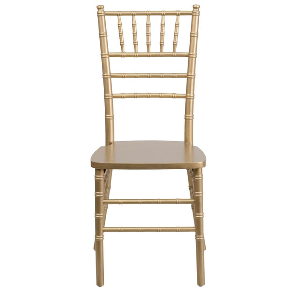 English Elm HERCULES Series Elegant Chiavari Chair for Weddings and Events - Durable, Stackable, Ready to Use Gold XS-GOLD-GG