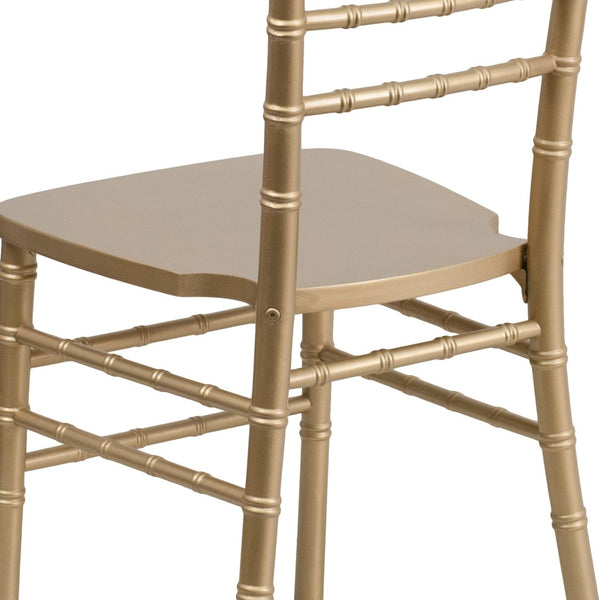 English Elm HERCULES Series Elegant Chiavari Chair for Weddings and Events - Durable, Stackable, Ready to Use Gold XS-GOLD-GG