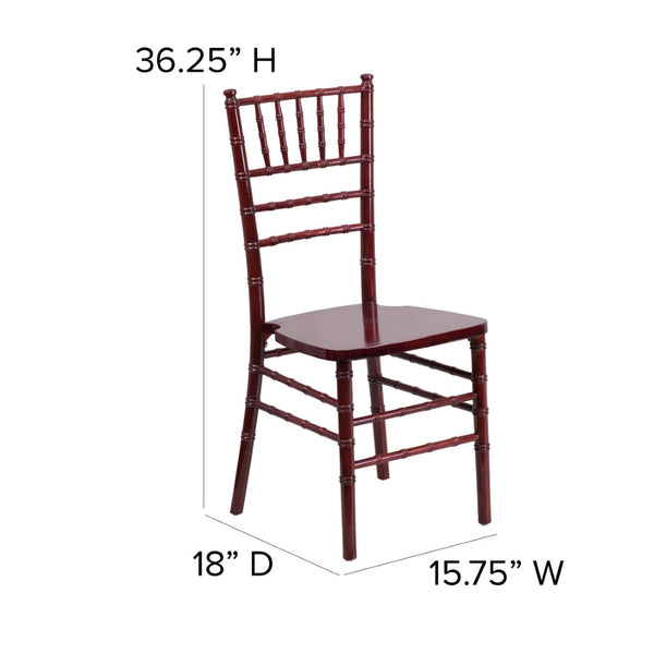 English Elm HERCULES Series Elegant Chiavari Chair for Weddings and Events - Durable, Stackable, Ready to Use Mahogany XS-MAHOGANY-GG