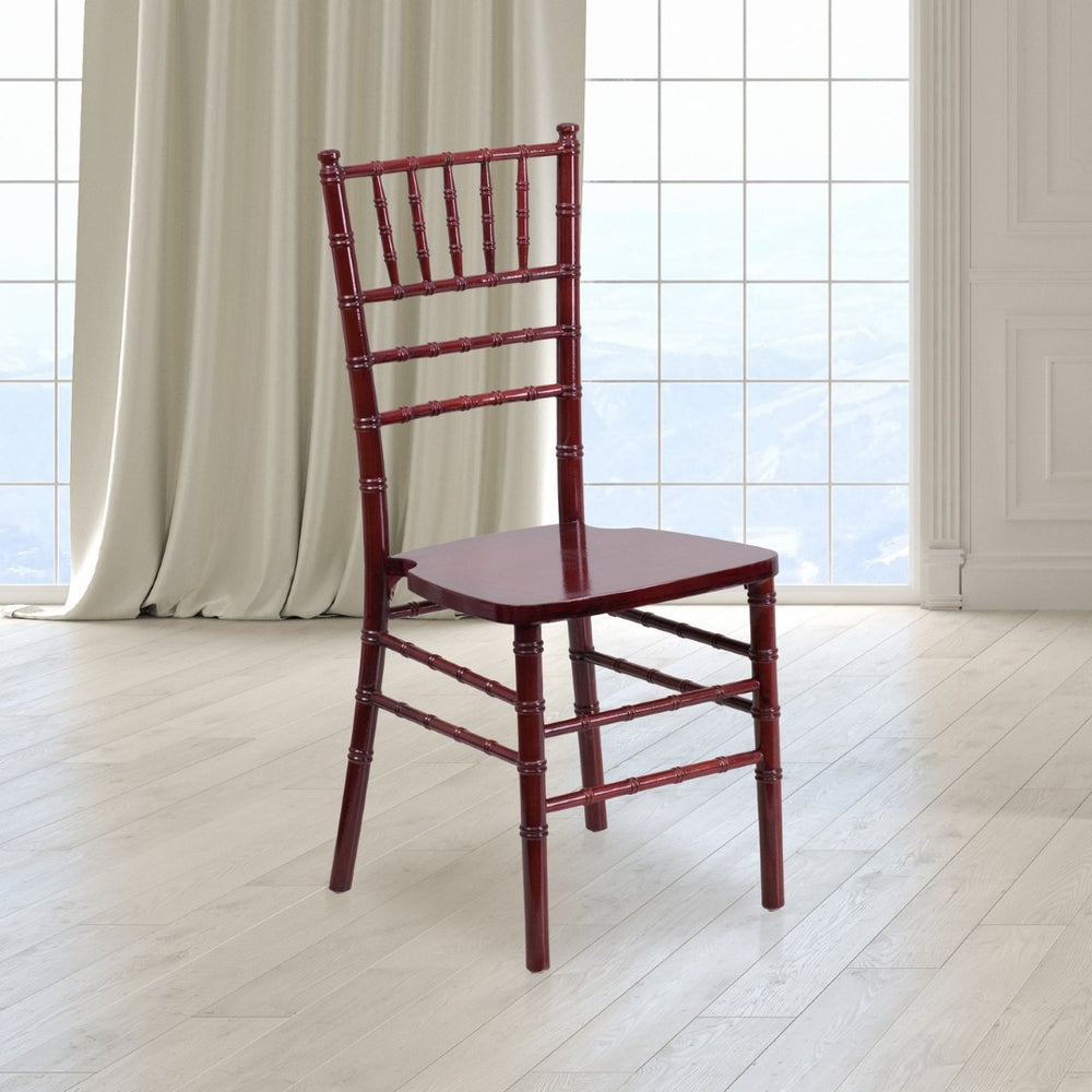 English Elm HERCULES Series Elegant Chiavari Chair for Weddings and Events - Durable, Stackable, Ready to Use Mahogany XS-MAHOGANY-GG