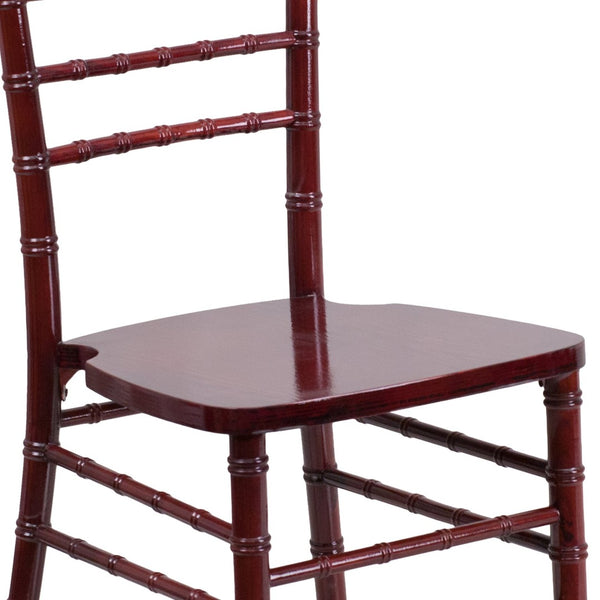 English Elm HERCULES Series Elegant Chiavari Chair for Weddings and Events - Durable, Stackable, Ready to Use Mahogany XS-MAHOGANY-GG