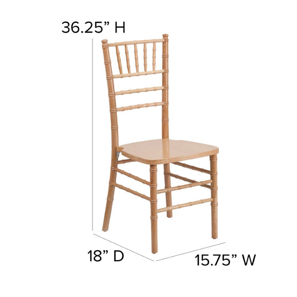 English Elm HERCULES Series Elegant Chiavari Chair for Weddings and Events - Durable, Stackable, Ready to Use Natural XS-NATURAL-GG
