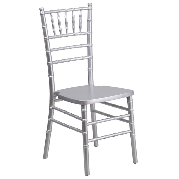 English Elm HERCULES Series Elegant Chiavari Chair for Weddings and Events - Durable, Stackable, Ready to Use Silver XS-SILVER-GG