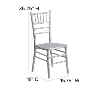 English Elm HERCULES Series Elegant Chiavari Chair for Weddings and Events - Durable, Stackable, Ready to Use Silver XS-SILVER-GG