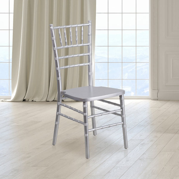 English Elm HERCULES Series Elegant Chiavari Chair for Weddings and Events - Durable, Stackable, Ready to Use Silver XS-SILVER-GG