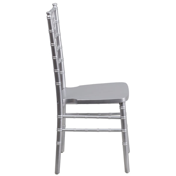 English Elm HERCULES Series Elegant Chiavari Chair for Weddings and Events - Durable, Stackable, Ready to Use Silver XS-SILVER-GG