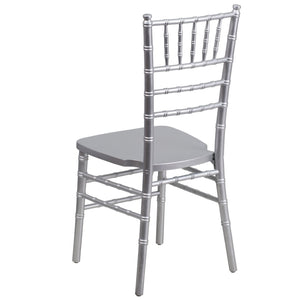 English Elm HERCULES Series Elegant Chiavari Chair for Weddings and Events - Durable, Stackable, Ready to Use Silver XS-SILVER-GG