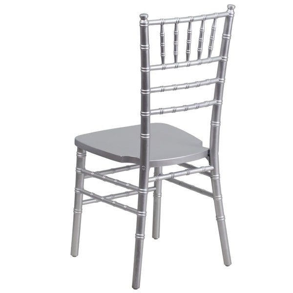 English Elm HERCULES Series Elegant Chiavari Chair for Weddings and Events - Durable, Stackable, Ready to Use Silver XS-SILVER-GG